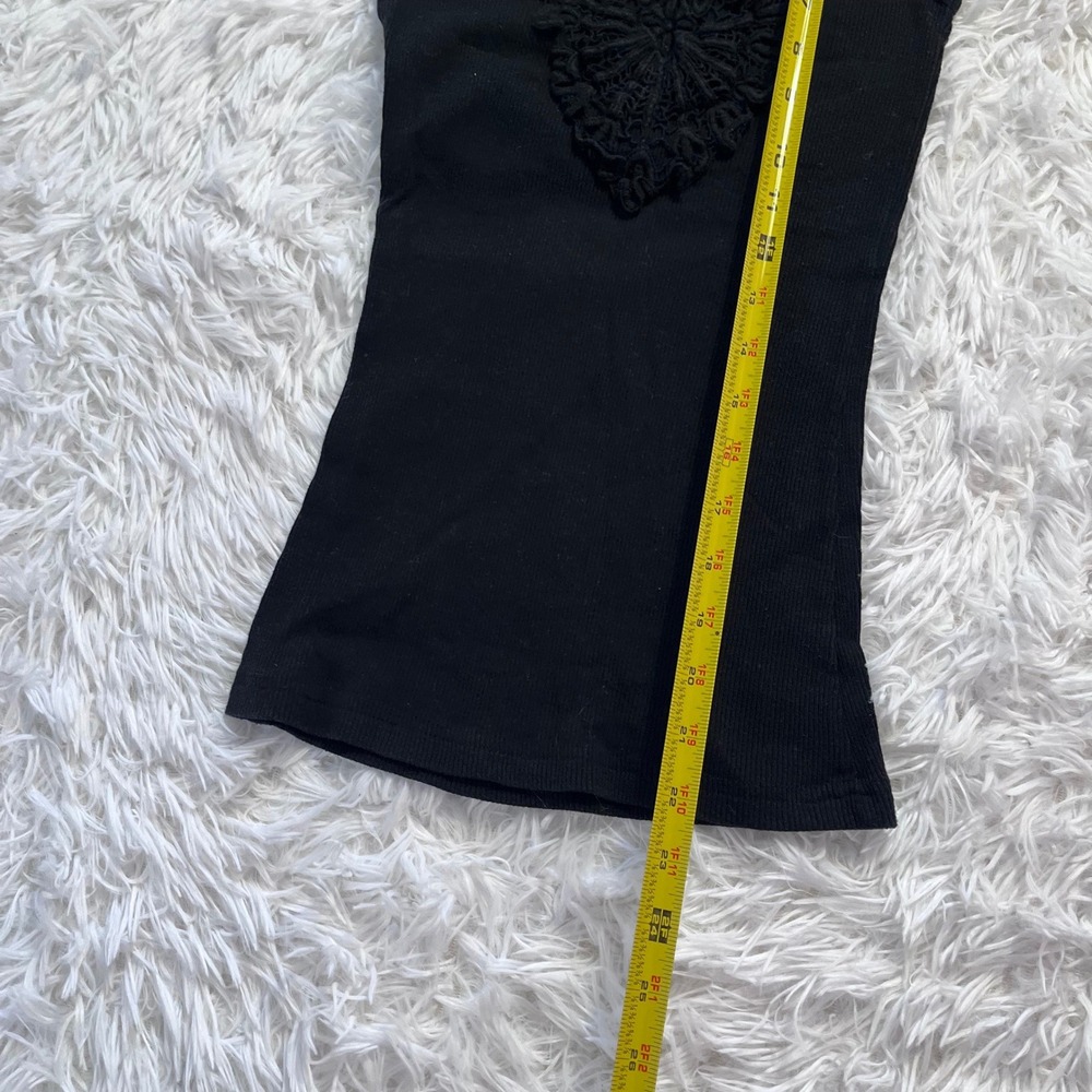 y2k black floral lace panel tank top small - Picture 4 of 8